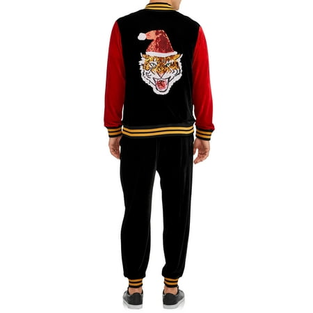 Holiday Time Men's Ugly Christmas Tracksuit Set, 2-Piece Outfit Set, Sizes S-2XL