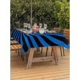 thumbnail image 3 of Outdoor Tablecloth with Umbrella Hole for Patio/Picnic/Party/Camping, Blue Black Waterproof Table Cloth Rectangle Table Cover Washable, Farmhouse Striped Spiral Vortex Abstract (60"x 102"), 3 of 9