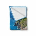 thumbnail image 2 of Vernazza Soft Flannel Fleece Throw Blanket, Fascinating Landscape of Cinque Terre Village in Italy Houses Cliffs and Sea, Cozy Plush for Indoor and Outdoor Use, 50" x 70", Multicolor, by Ambesonne, 2 of 6