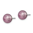 thumbnail image 2 of 925 Sterling Silver Rhodium-plated Lavender Italian Murano Earrings; for Adults and Teens; for Women and Men, 2 of 3