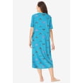 thumbnail image 2 of Dreams & Co. Plus Size V-Neck Short Sleeve Midi Cotton Sleep Shirt, 2 of 6