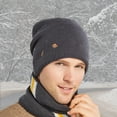 thumbnail image 3 of Winter Beanie Hat and Scarf Set for Men, Slouchy Warm Fleece Lined Knit Caps Neck Warmer, 3 of 8