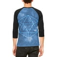 thumbnail image 2 of Sacred Geometry Icosahedron Crystal Wind Mens Raglan T Shirt White-Black X-LG, 2 of 2