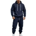 thumbnail image 6 of MLQIDK Men's 2 Piece Set Workout Gym Big and Tall Jogging Sweat Suits Sweatsuits Casual Fleece Zip up Hoodie and Sweatpants Athletic Jogging Suit Lounge Outfit Winter Suit Sets Beige 2XL, 6 of 6