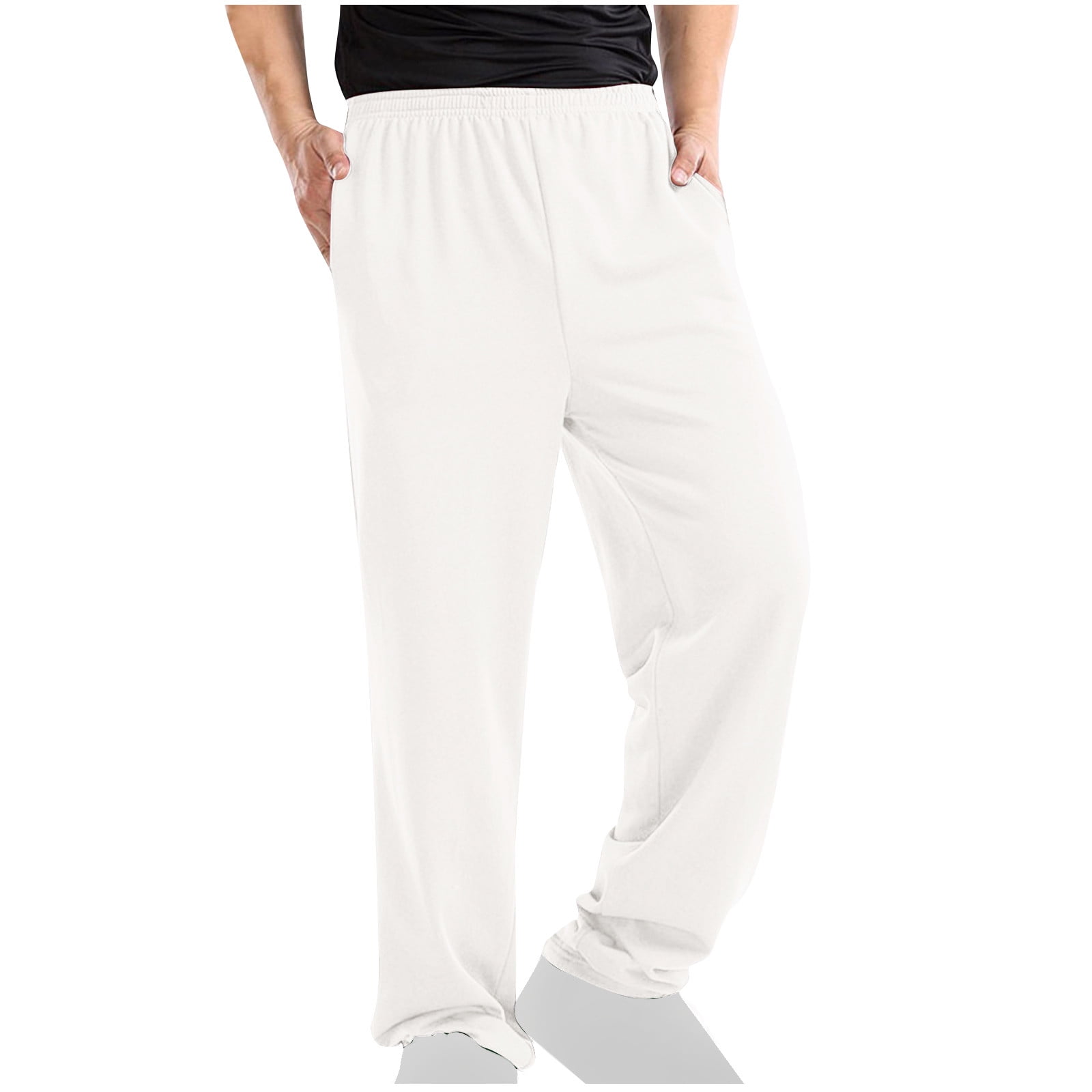 White sweatpants in store shop
