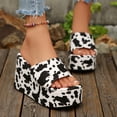 thumbnail image 5 of SACFOF Lryweisy Women's Chunky Platform Bohemian High Heels Square Open Toe Wedge Sandals Comfortable Dressy Shoes, 5 of 6