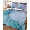 thumbnail image 2 of Quilts Twin Size, Purple Teal Golden Marble Soft Comforter Bedding Set for Bed, Abstract Modern Geometric Lightweight Quilted Bedspread with Pillow Cover(2 Pieces) for All Season, 68x86 Inch, 2 of 6
