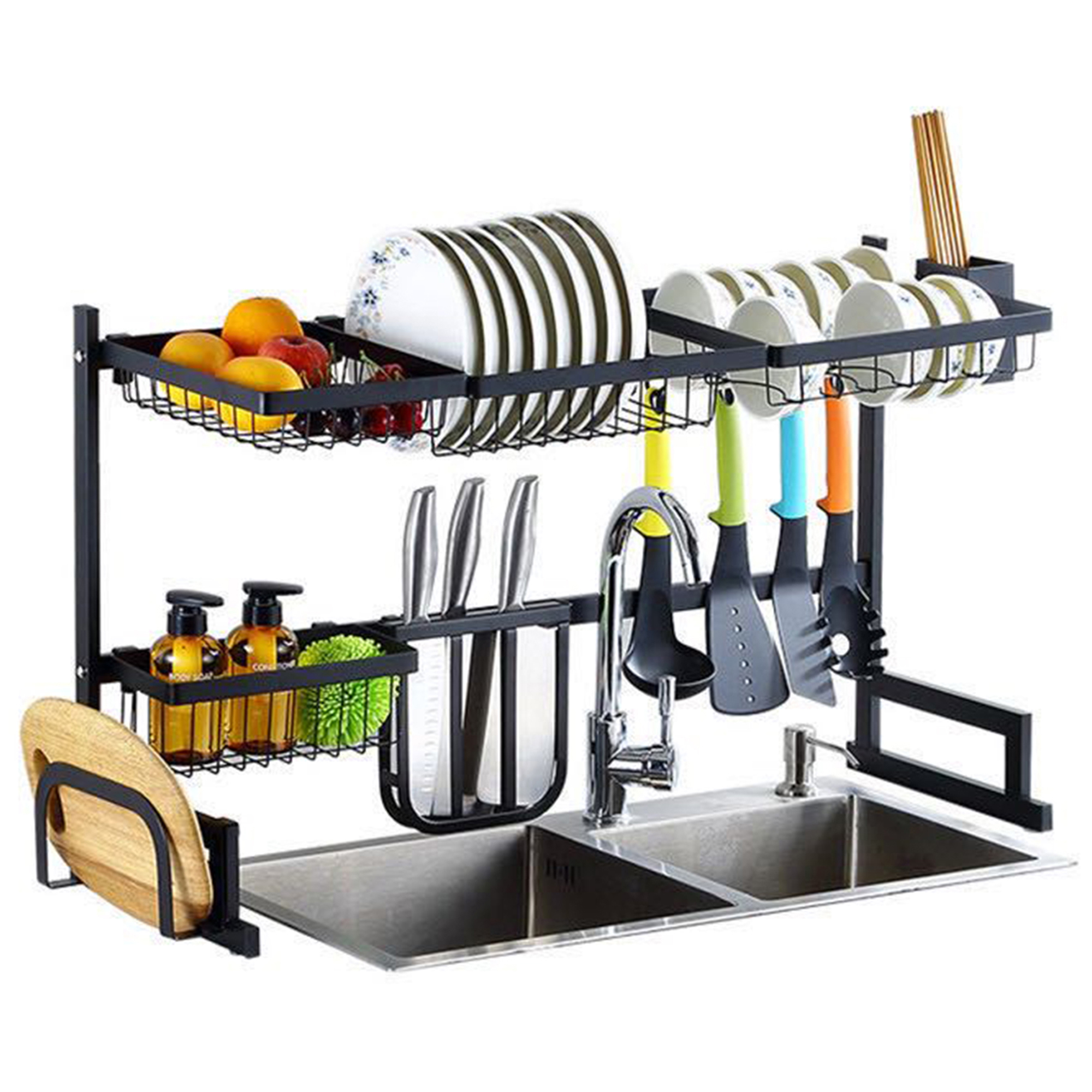 Stainless Steel Dish Drying Rack Over Sink Drainer Shelf ...