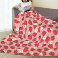 thumbnail image 6 of Sikiie Strawberry And Flowers Ultra-Soft Micro flannel Blanket Luxury All Seasons Warm Blanket for Bedding Sofa and Travel (4 sizes)-80"x60", 6 of 7