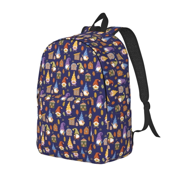 Balery Gnomes And Houses Mochila Clásica Impresa Básica para Viaje, Mochila Escolar Resistente al Agua, Mochila de Lona con Correas Ajustables-Medium