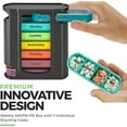 thumbnail image 7 of Weekly Pill Organizer, 1 Dispenser, 7 Stackable Compartments Four Times-a-Day - Morning, Noon, Evening, and Bedtime, Black, 7 of 7