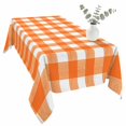 thumbnail image 2 of Orange Table Cloth Waterproof Tablecloths, Country French Rustic Buffalo Plaid Modern Art Tablecloth Dining Table Cover for Kitchen Party Tabletop Outdoor, Rectangle Tablecloth 60x120 Inch, 2 of 9