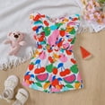 thumbnail image 2 of Vividxx Girls Summer Dresses Casual Play Outfits Sets Fruit Print Romper With Ruffles For Toddler Comfortable Easy To Wear Daily Wear O-Neck Classic Dailywear, 2 of 6