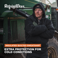 thumbnail image 2 of RefrigiWear Insulated Quilted Sweatshirt - Triple-Layer Warmth Work Hoodie with Thermal Protection, 2 of 6