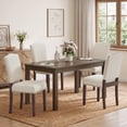 thumbnail image 3 of EOP Mid-Century Modern Upholstered Dining Chairs Set of 4, Farmhouse Fabric Kitchen & Dining Room Chairs with Extra Padded Seat, Ideal for Living Room, Restaurant, Beige, 3 of 9