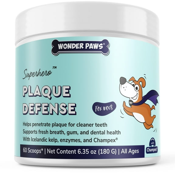 Dental Powder for Dogs-Teeth Cleaning-Removes Plaque, Tarter, Stains & Freshens Breath- 60 Scoops