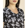 thumbnail image 5 of Moomaya Womens Printed Round Neck, Short Puffed Sleeves Casual Top, 5 of 8