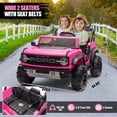 thumbnail image 7 of Ford Bronco Raptor 24V Ride on Toys, 2 Seater Ride on Cars with Remote Control, Bluetooth Music, Spring Suspension, Battery Powered Electric Car for Kids Ages 3-8, Red, 7 of 7