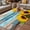 Yellow Blue, variant on Spring Sunflowers Outdoor Rug for Patio/Deck/Porch, Non-Slip Large Area Rug 4 x 6 Ft, Yellow Floral Turquoise Farmhouse Grey Wooden Indoor Outdoor Rugs Washable Area Rugs, Camping Rug Carpet Runner