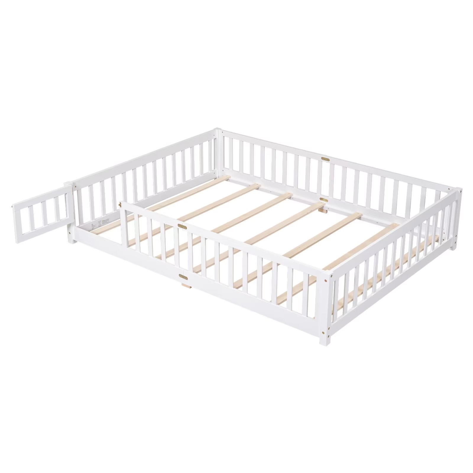 Queen size Floor Bed Frame for Kids, Solid Wood Creative Platform Bed