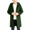 thumbnail image 4 of ATOGUTA Boys Winter Pea Coat Dress Coats Kids Trench Coat Winter Pea Coat with Pockets Size 5T-14 Green, 4 of 6