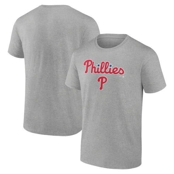 Men's Heather Gray Philadelphia Phillies Team Lockup T-Shirt