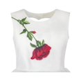 thumbnail image 5 of Girls Dress White Rose Flower Embroidery Heart Shape Back Wedding 7, 5 of 8