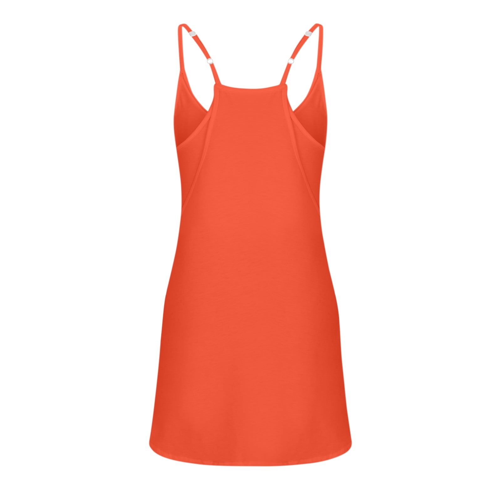 Vedolay Women Summer Mini Romper Dress Casual Workout Tennis Dress with Shorts Sleeveless Althletic Dresses（Orange-01,M）