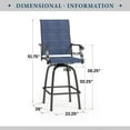 thumbnail image 7 of Sophia & William Outdoor Patio Metal Swivel Bar Stools Textilene Height Chairs Furniture Set of 4, Navy Blue, 7 of 7