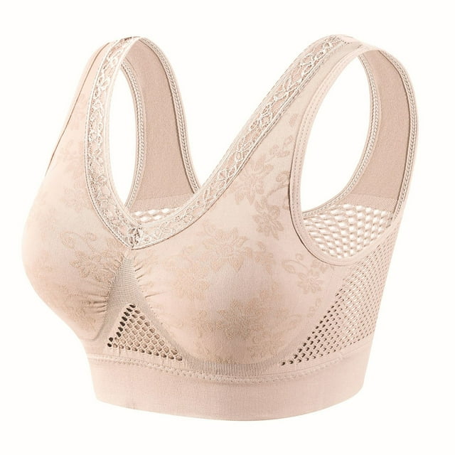 Brasier sin Varillas Mujer Ropa Interior para Mujeres de Mediana Edad y Mayores: Espalda Transpirable, sin Aros de Acero, Chaleco Grande para Mujeres de Mediana Edad. Mediana