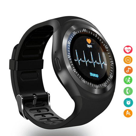 Exgreem Y1 Smart Watch Sleep Monitor Waterproof Bluetooth Phone Call Fitness Track Pedometer Wristwatch for Android - (Best Pedometer For Android Phones)