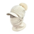 thumbnail image 2 of Gorro de Pasamontañas de Punto Elástico Sunnimix Bufanda de Cuello Orejeras Transpirables Beige, 2 of 8
