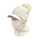 thumbnail image 2 of Pasamontañas de invierno para hombre y mujer, gorro de punto con pasamontañas y bufanda para el cuello Beige, 2 of 9
