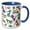 Blue/White, variant on 3drose, Colorful Retro Scooter Print - White, 11oz Mug