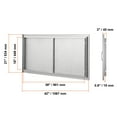 thumbnail image 4 of KFFKFF Barbecue Access Portal, 42W x 21H Inch Twin Exterior Cuisine Gateway, Stainless Steel Recessed Entry, Wall Upright Door with Grips, for Barbecue Island, Grill Spot, External Storage, 4 of 9