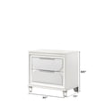thumbnail image 5 of Miekor Furniture Contemporary Nightstand End Table with Two Storage Drawers White Cream Finish Bedroom Wooden Furniture W5U780, 5 of 8