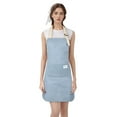 thumbnail image 1 of TOPTIE Cotton Linen Apron for Kitchen Chef Waiter/Waitress Apron with Adjustable Strap and 2 Pockets-Blue, 1 of 7