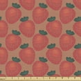 thumbnail image 1 of Fruit Fabric by the Yard, Strawberry Design Repetitive Vintage Feeels Summer Juicy Natural Eats Food Print, Decorative Upholstery Fabric for Sofas and Home Accents, Caramel Rust by Ambesonne, 1 of 5