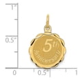 thumbnail image 2 of 14k Yellow Gold Happy 5th Anniversary Charm - .5 Grams - Measures 23.5x15.5mm, 2 of 2