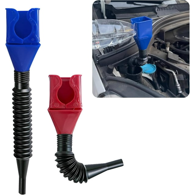 YISITIAN 2 Pcs Entonnoir Flexible pour Huile de Voiture, Entonnoir à Carburant à Grand Ouverture avec Poignée, Entonnoir Rétractable Multifonction pour Huile Moteur, Diesel, Essence CJ919-49654