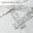 thumbnail image 3 of VOGOL Home Decor Leaves Pattern Tie-up Curtains, Printed Valances Shades for Cafe Kitchen, Rod Pocket, 52x18 inch, Grey, 3 of 7