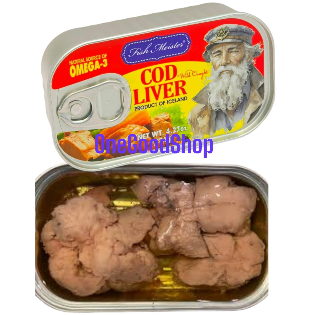 Fish Meister Authentic Cod Liver Canned in Oil, 12 Pack, 4.27oz
