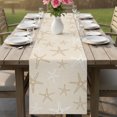 thumbnail image 6 of Table Runners 70 Inches Long Dress Scarves, Vintage Ivory Starfish Farmhouse Coffee/Dining/Kitchen Table Decor, Holiday Table Runner, Summer Coastal Beach Marine Life 13x70 Inch, 6 of 9
