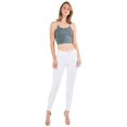 thumbnail image 4 of Women's Seamless Skinny Strap Cropped Cami Top, Acid Wash Army Green, One Size, 1PC, 4 of 5