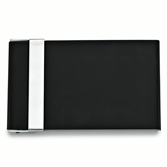 Black-plated Vertical Opening Business Card Case QGM16762