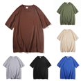 thumbnail image 2 of MYG Men and Women Summer Short Sleeve Solid Basic T-Shirts Unisex All-match Tops, 2 of 8