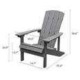 thumbnail image 6 of Superjoe Adirondack Chair All Weather High Impact Polystyrene Outdoor Chairs,Gray, 6 of 7