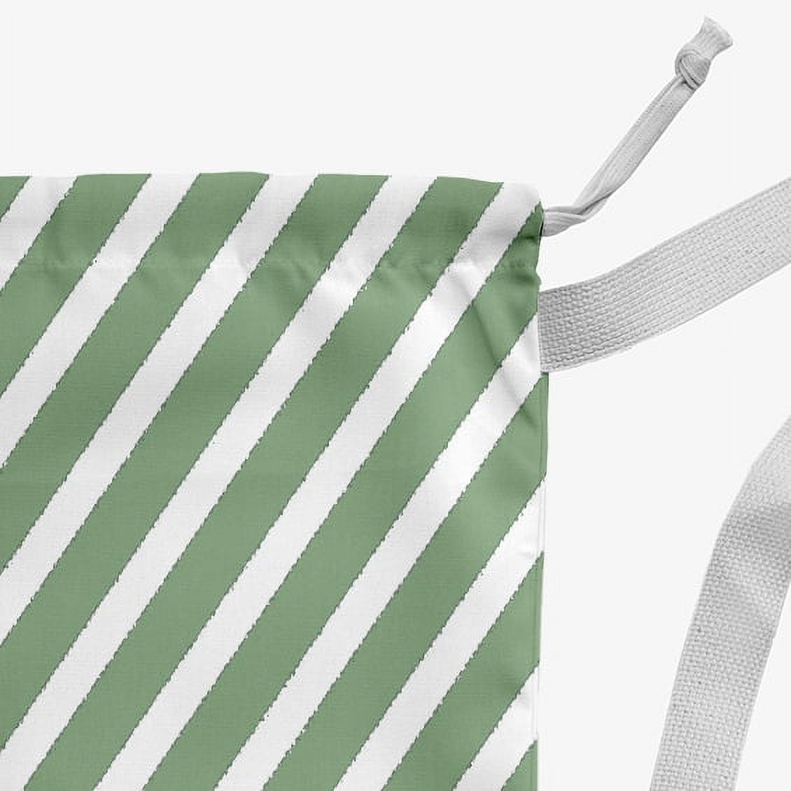 Simply Daisy Diagonal Stripe 28 x 36 in Green Laundry Bag