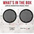 thumbnail image 3 of Non-Stick Pizza Pan 2 Pack, 13 Inch Round Carbon Steel Pizza Tray with Perforated Holes for Crispy Crust, PFOAPFOSPTFE Free, Dishwasher & Oven Safe Up To 450°F, Nonstick White Marble Coating, 3 of 4