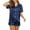 Navy, variant on Your-Sty Satin Pajama Set for Women Button Up 2 Piece Silky Pj Shorts Set Soft Sleepwear Short Sleeve Loungewear